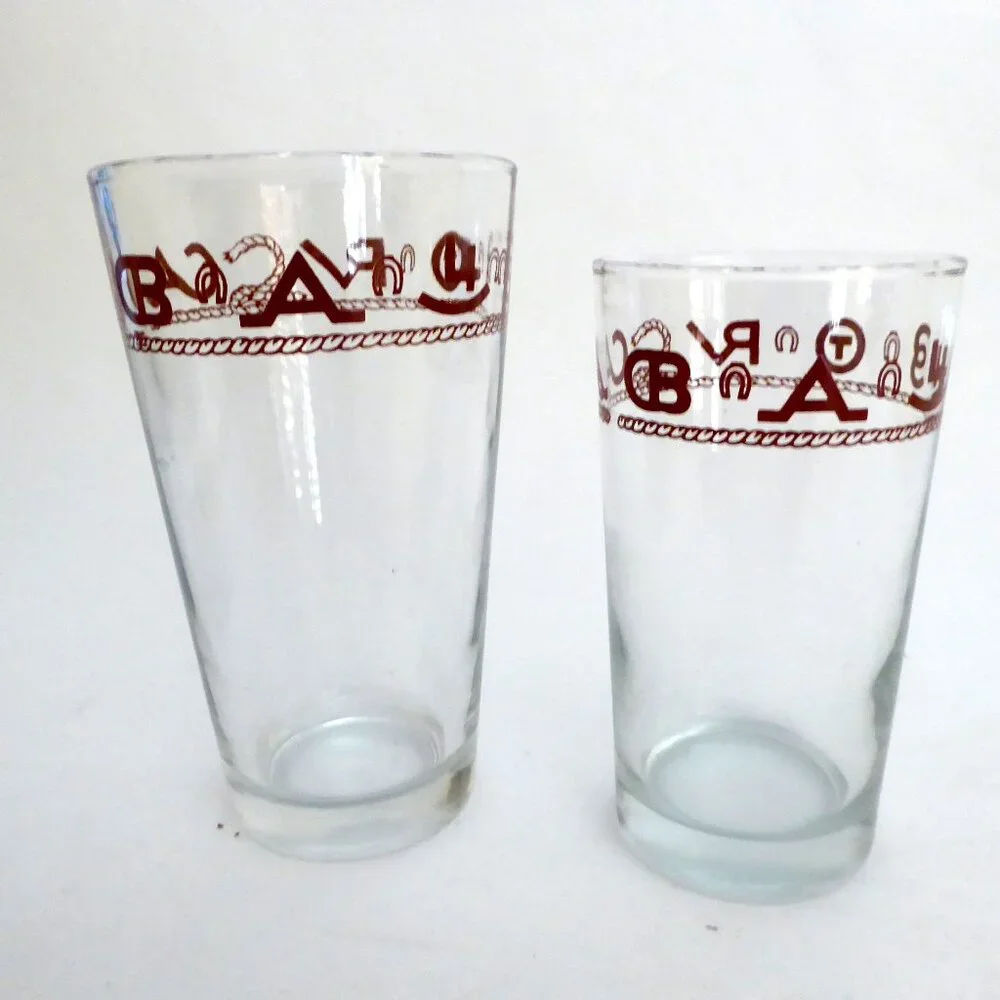 1950’s VINTAGE WESTERN THEMED COWBOY LONGHORN BRAND GLASS SET & WOOD COASTERS - Picture 10 of 16